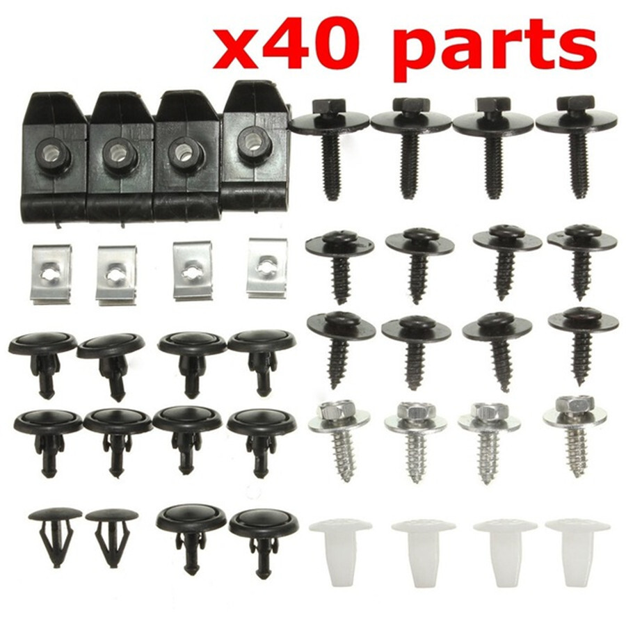 40Pcs Fastener Clips For Car Engine Undertray Bottom Cover Shield Guard Screws