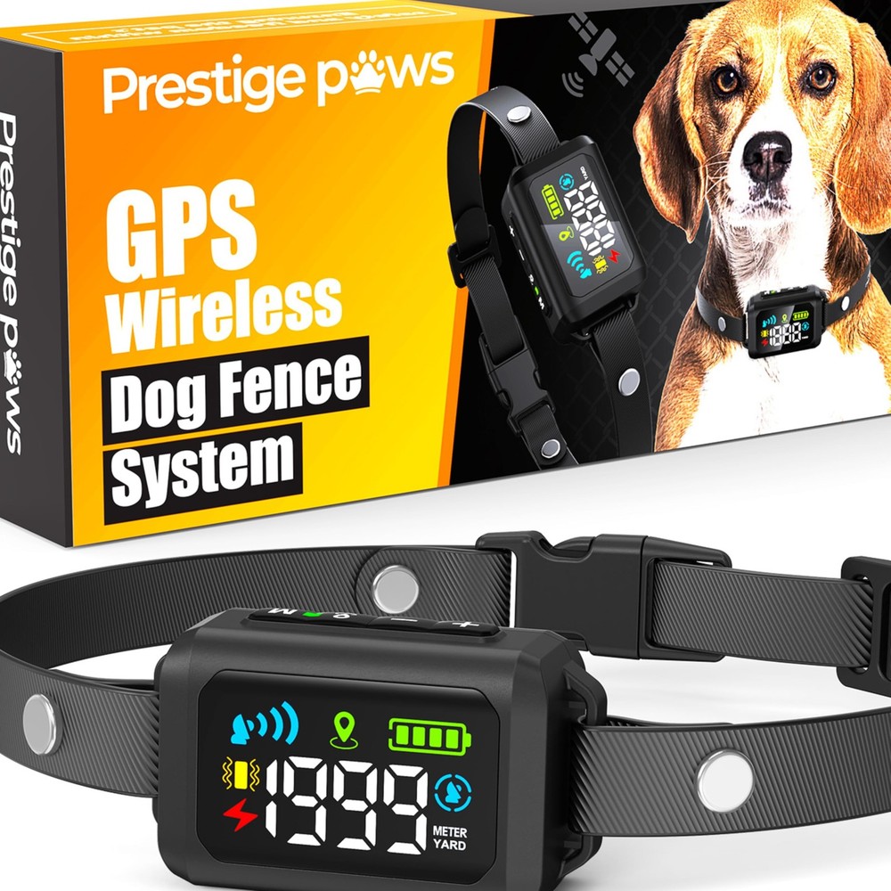 GPS Dog Tracker Collar with Wireless Fence – Waterproof & Rechargeable