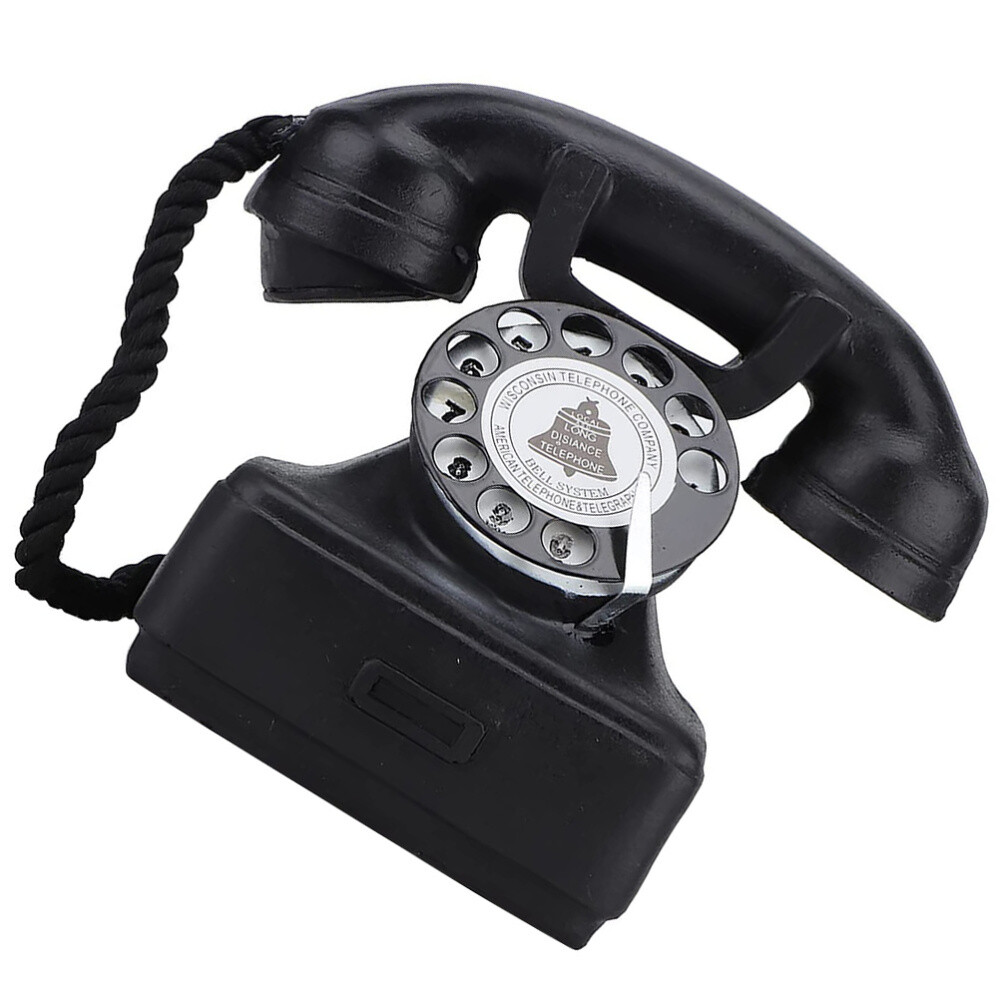 Old Fashioned Phones Model Black Telephone Decorative Prop Child