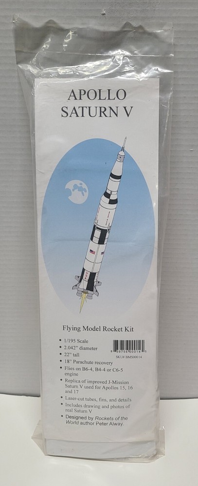 Peter Alway Saturn V Flying Model Rocket Kit Apollo Model Rocket NEW SEALED