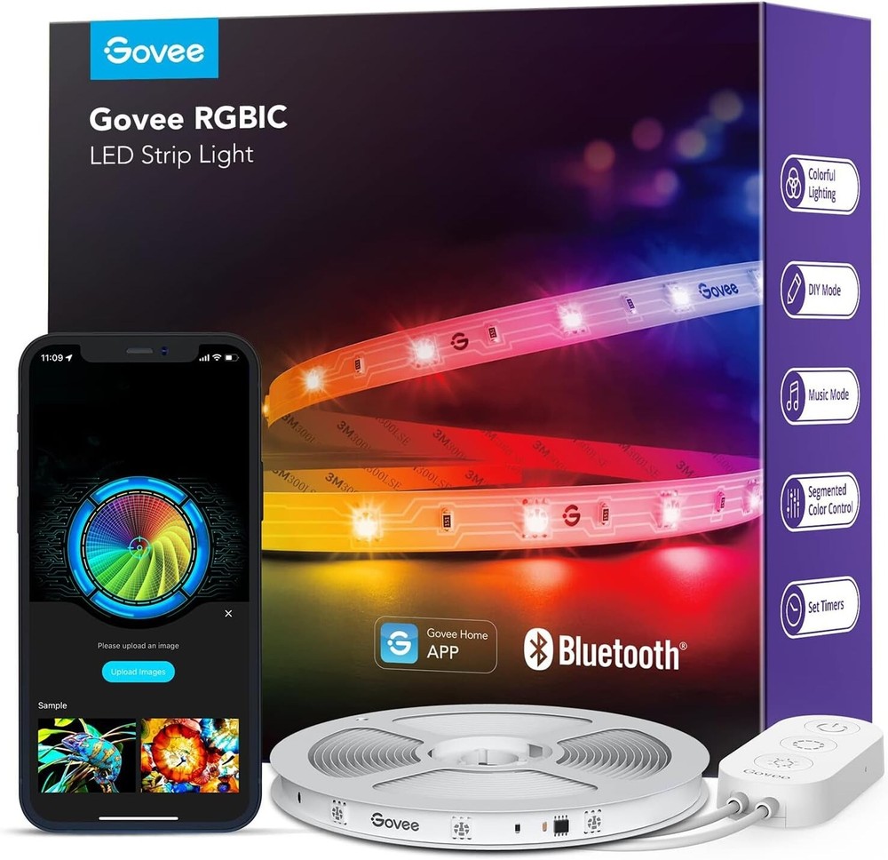 Smart LED Strip Lights for Bedroom with Bluetooth App Control and 16.4ft Color-Changing DIY Lighting