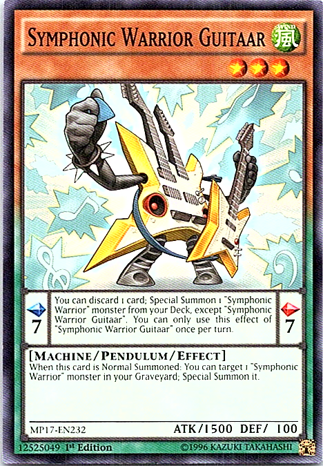Symphonic Warrior Guitaar MP17-EN232 YuGiOh Light 1st Edition Playable Card