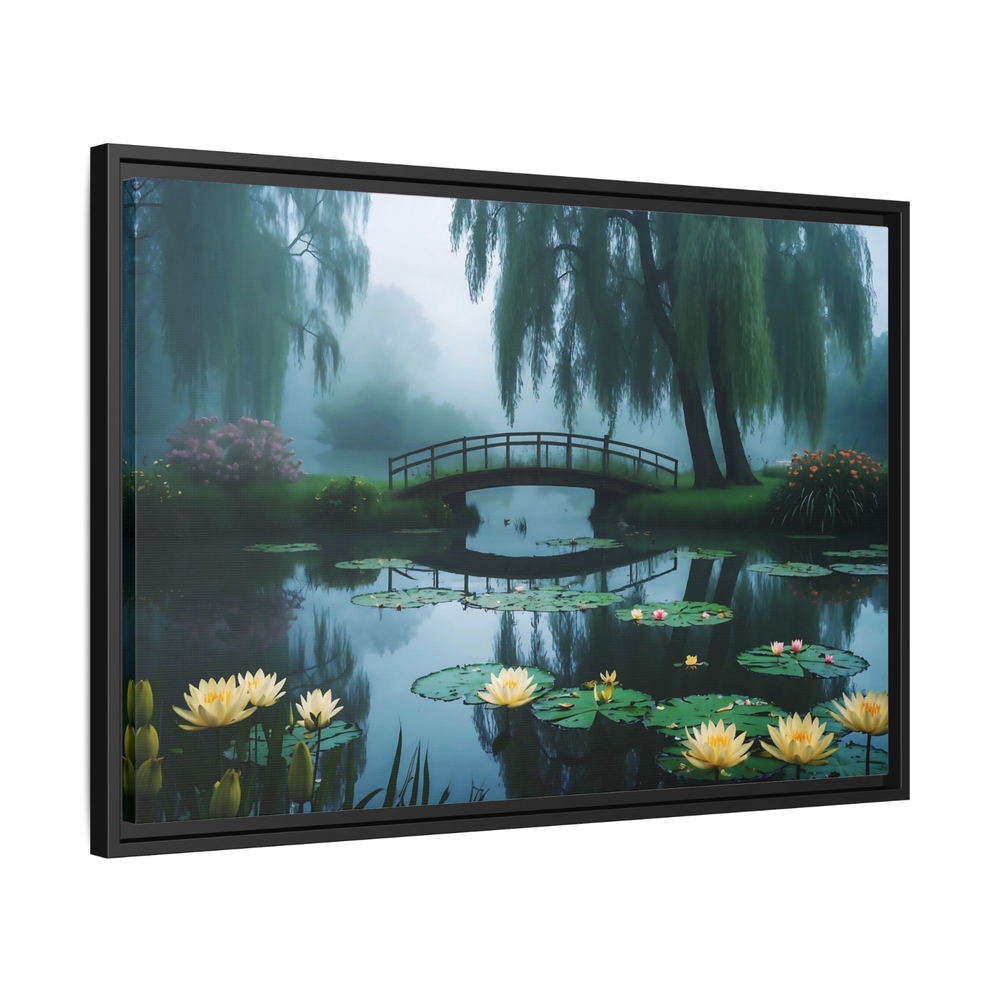 Pond Landscape Willow Tree Gallery Wrapped Canvas Print Wall Art Home Decoration