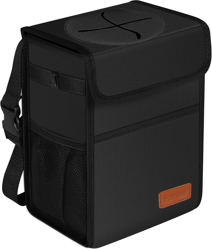 Leak Proof Car Trash Can with Lid - Waterproof Automotive Garbage Bin for SUVs