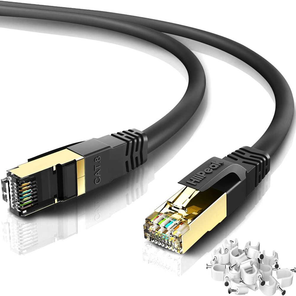 Cat8 Ethernet Cable 25FT, Indoor&Outdoor, Heavy Duty High Speed 26AWG Cat8 Ne...