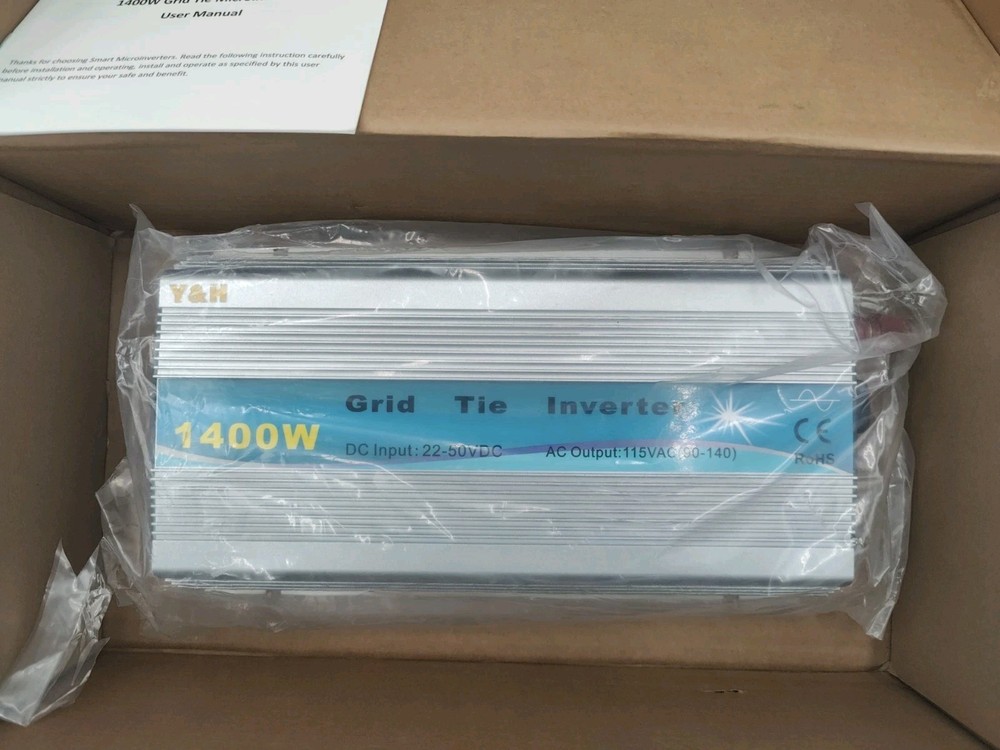 Y&H 1400W Grid Tie Inverter Stackable MPPT Pure Sine Wave DC30-45V Solar Input