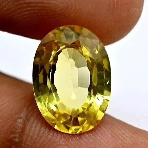 Natural Certified 10-12Ct Yellow Oval Sapphire Gemstone JM302
