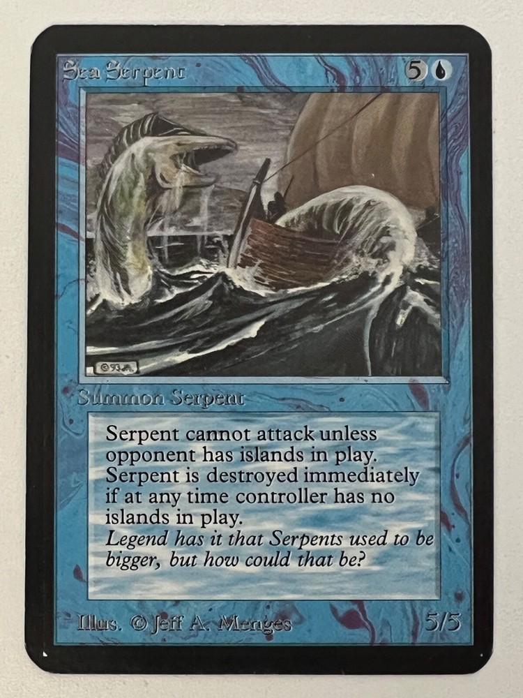 MTG Alpha Sea Serpent NM Beta Bob Rare Vintage Card