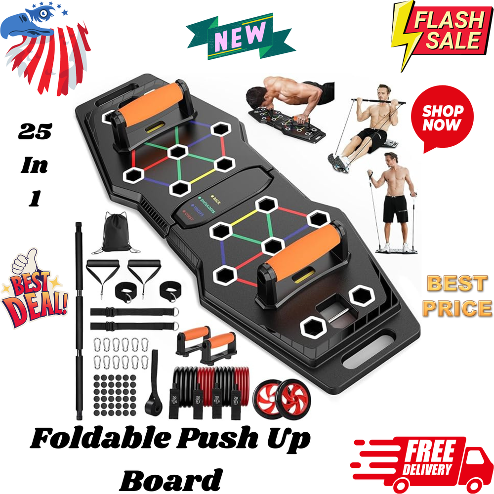 Portable Exercise Equipment. 25 in 1 Work from Home Fitness with 22 Gym Accessor-image