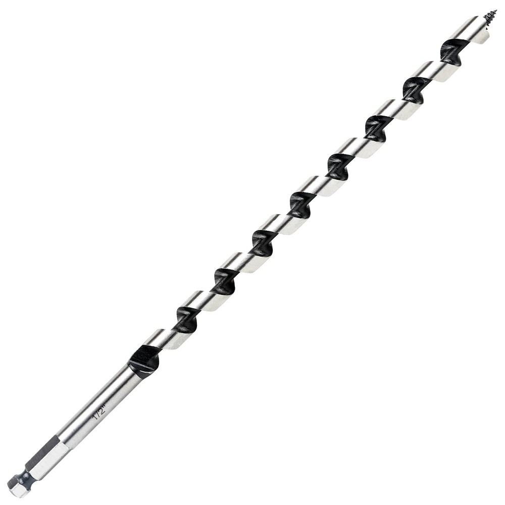 1/2 Inch x 12 Inch Auger Drill Bit for Wood,1/2 Inch Hex Shank Ship Auger Lon...