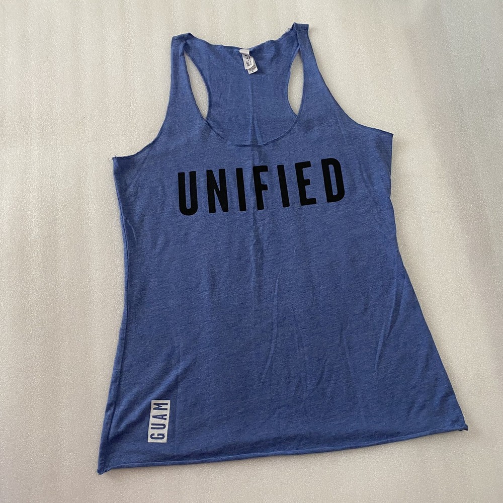 Unified Guam Women's Medium Tank Top Cross Fit Gym Workout Blue Black Pre-Owned-image