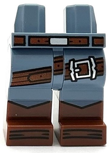 Lego New Minifig Pants Sand Blue Legs Molded Reddish Brown Lower Legs Part