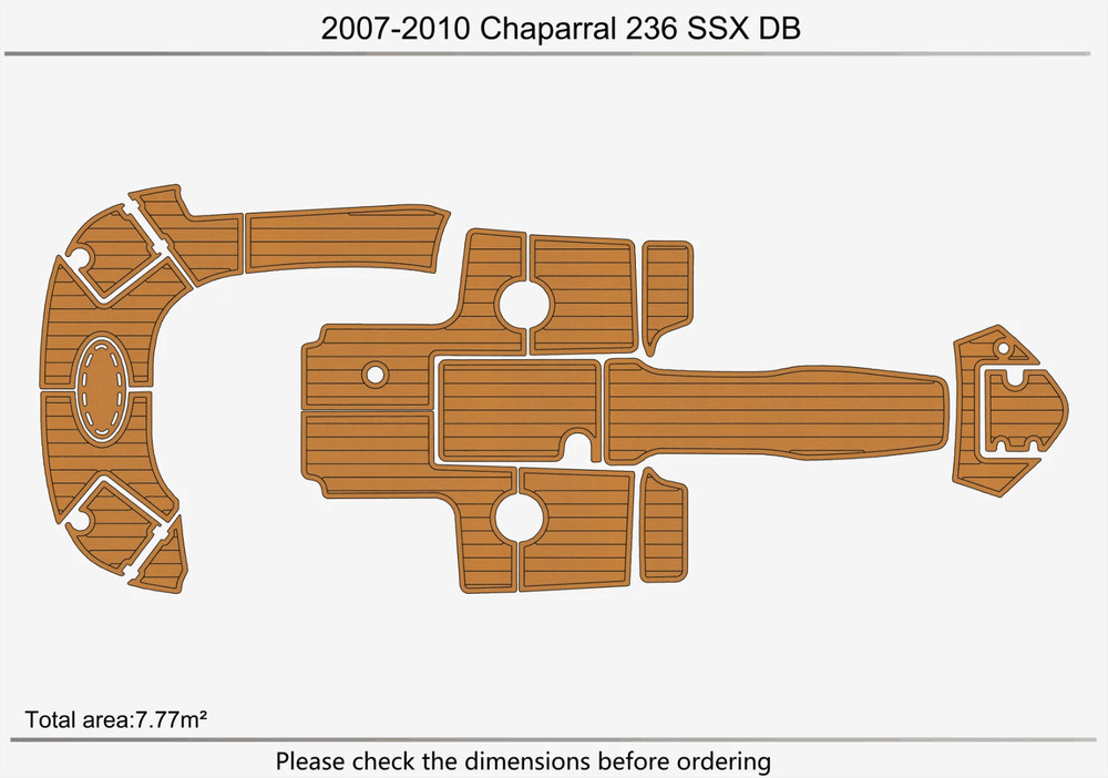 2007 Chaparral 236 SSX DB Cockpit Swim Platform Boat EVA Pads Teak Deck Flooring
