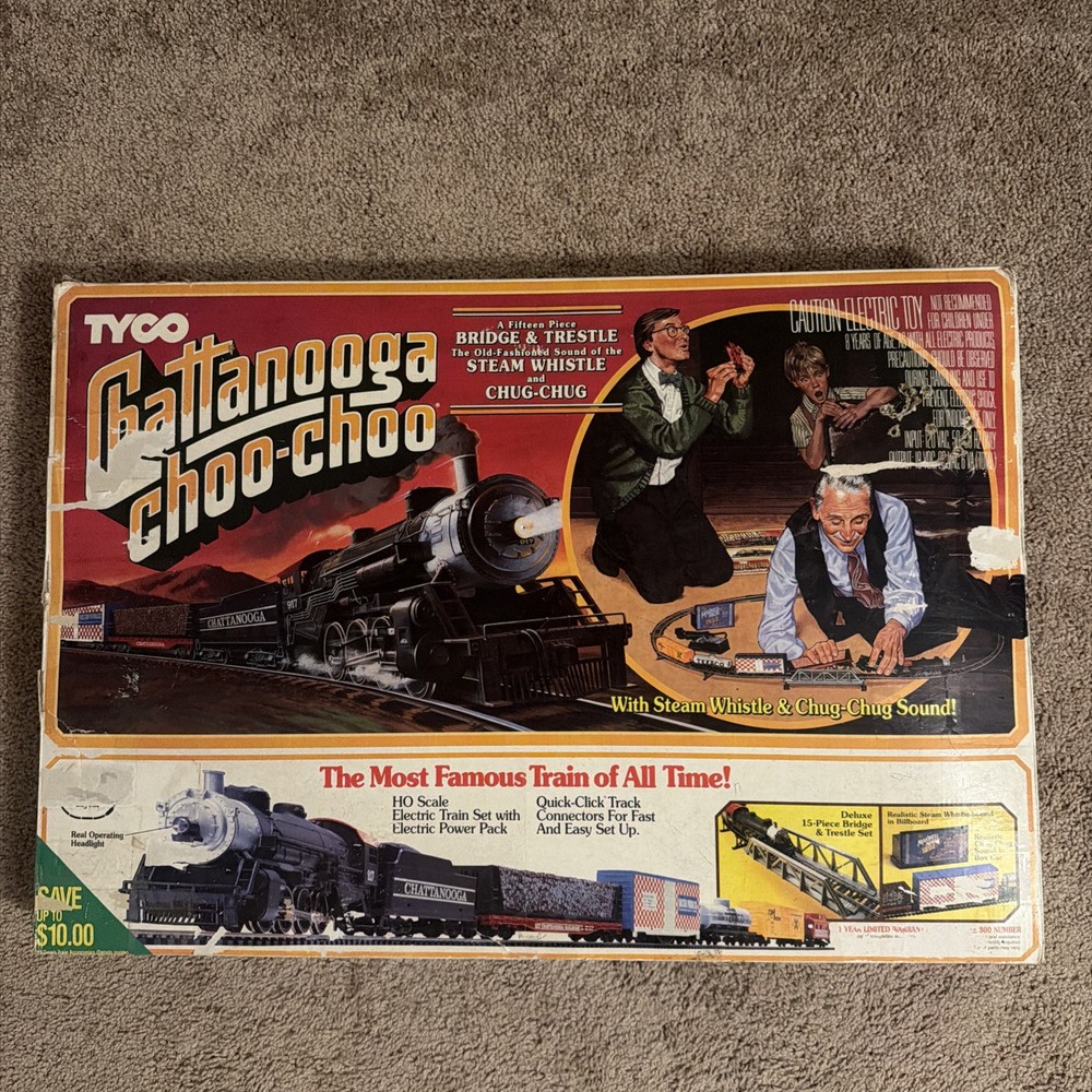 Vintage Tyco HO Chattanooga Choo-Choo Set #7419 - TESTED WORKING - Complete CIB