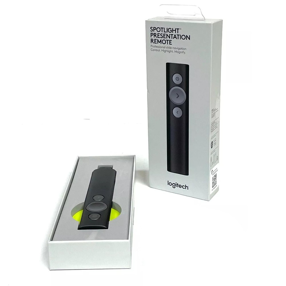 Logitech Spotlight Presentation Remote Control Dual Wireless or Bluetooth -Black
