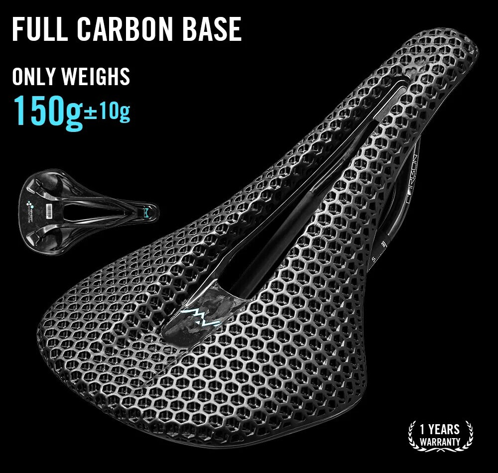 Selle Carbone Vélo Route/VTT – 140mm, 150g, Super Légère – Neuf
