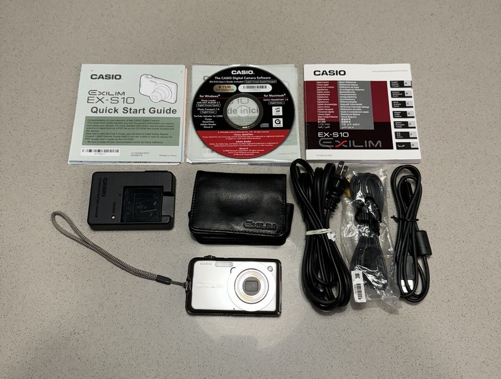 Casio Exilim EX-S10 Digital Camera + 8gb Memory Card/ Accessories