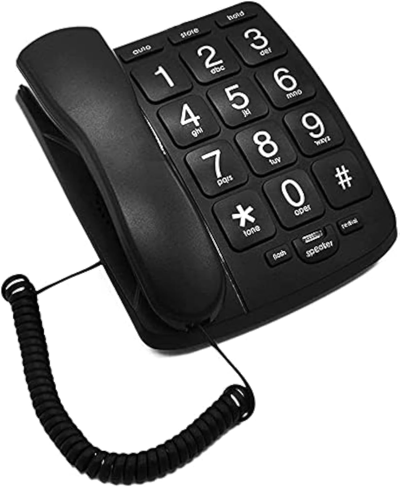 Large Button Phone for Elderly, Home Corded Phone Senior Phones for Low Visoin B