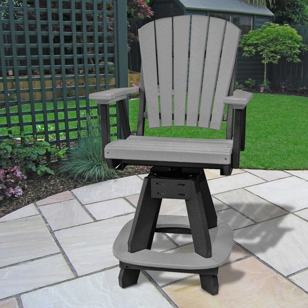 OS Home and Office Model Counter Height Swivel Arm Chair in Light Gray on a