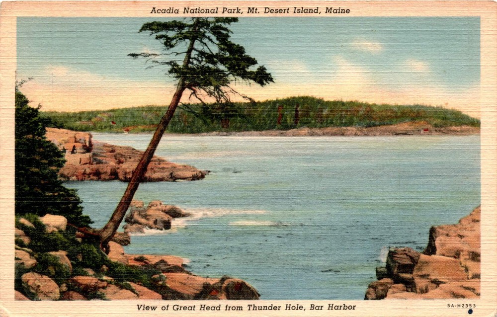 Acadia National Park, Mt. Desert Island, Maine, Thunder Hole, Bar Postcard