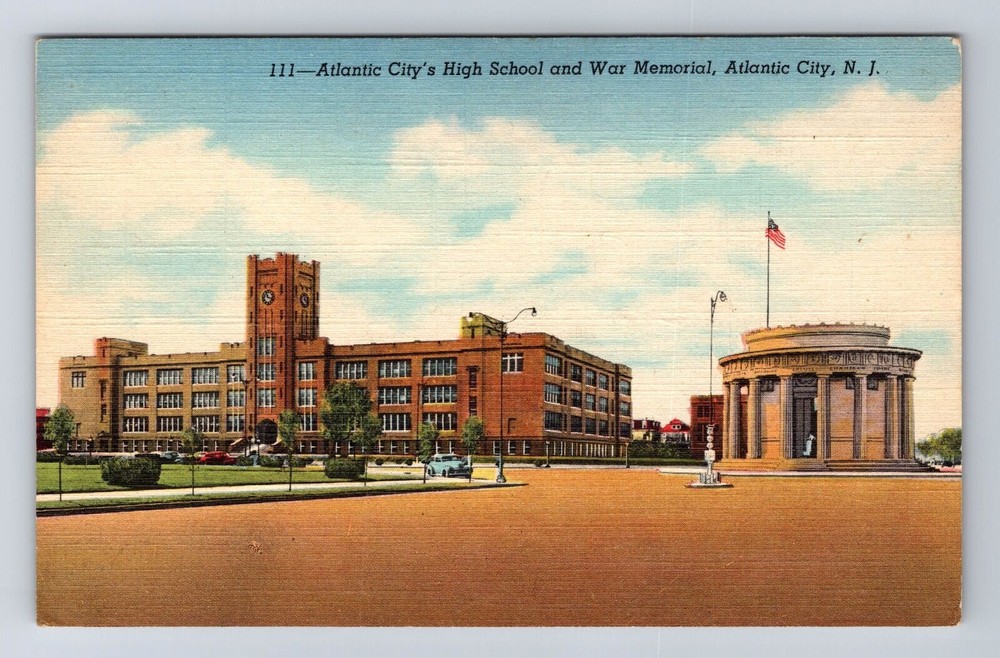 Vintage Postcard of Atlantic City NJ High School in New Jersey