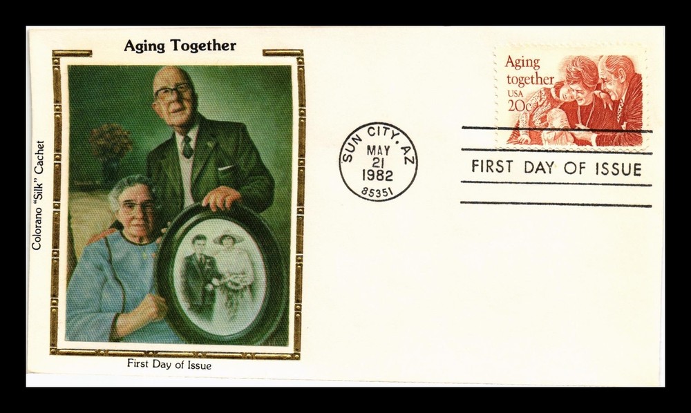 AGING TOGETHER FIRST DAY ISSUE SCOTT 2011 COLORANO SILK CACHET US COVER-image