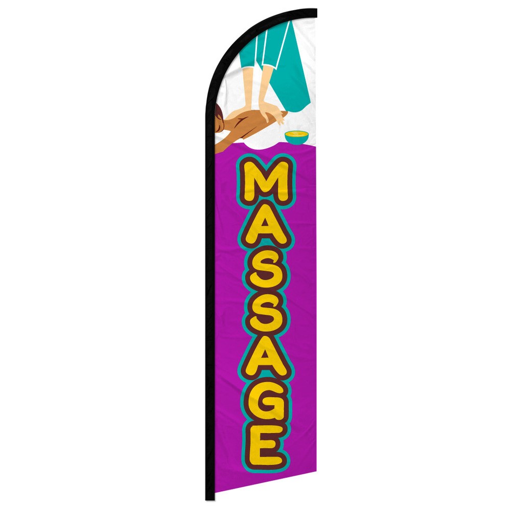 Full Curve Windless Swooper Flag for Spa & Beauty Massage – Elegant and Functional Design for Relaxation Spaces