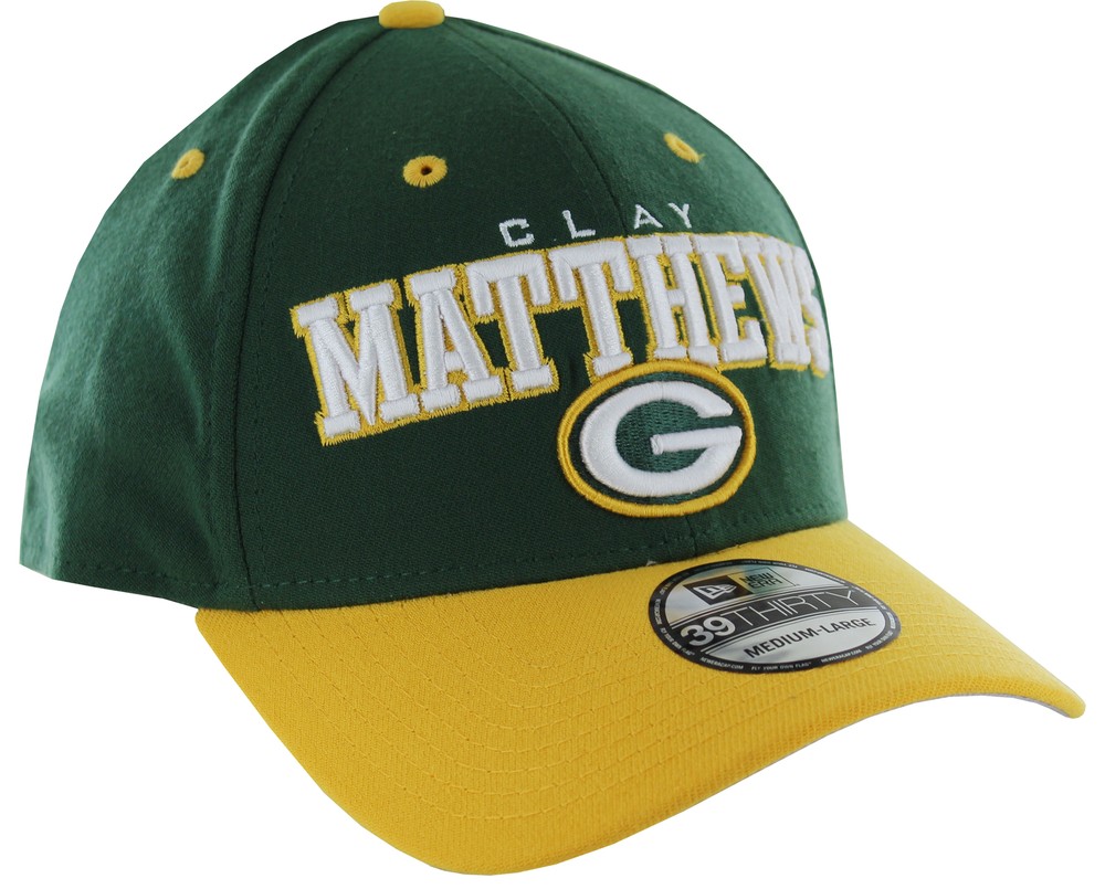 Clay Matthews Green Bay Packers Two-Tone Flex Fit 39THIRTY Hat-image