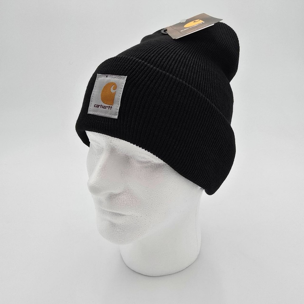 Carhartt Men's Rib-Knit Cuffed Beanie A18 Watch Hat One Size Black Warm Tough