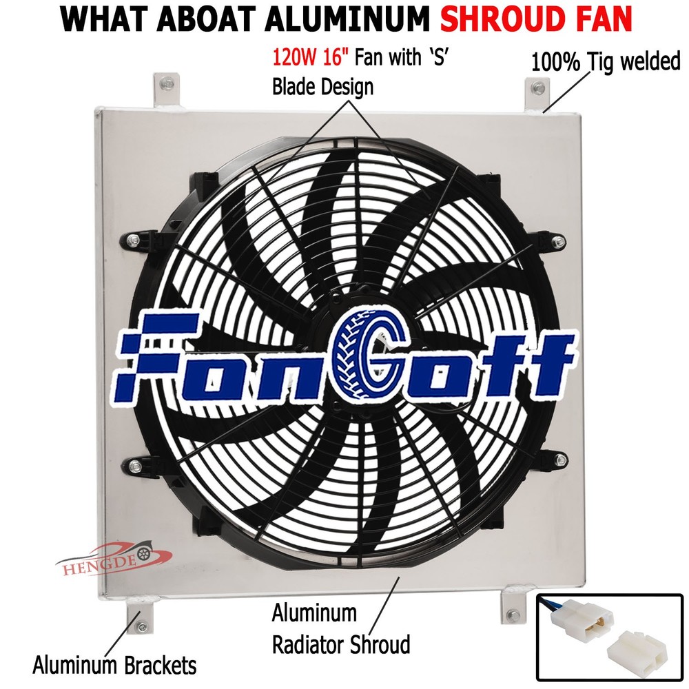Aluminum Shroud + 16'' Fan Fit 1966-1977 1976 Ford Bronco 2.8L 3.3L 5.0L CC522