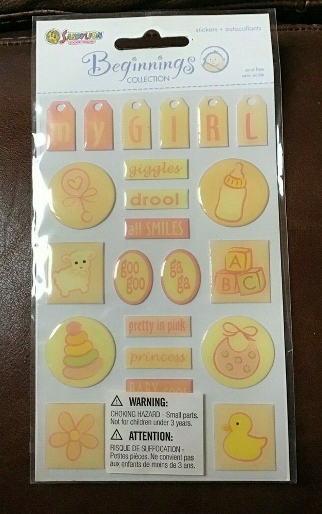 Vintage SANDYLION Scrapbooking Stickers BABY BEGINNINGS Collection
