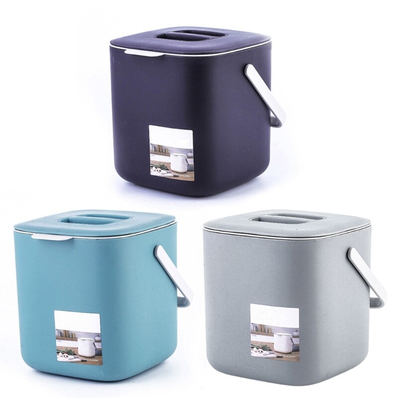 Countertop Compost Bin with Lid Indoor Composter Trash Keeper Container
