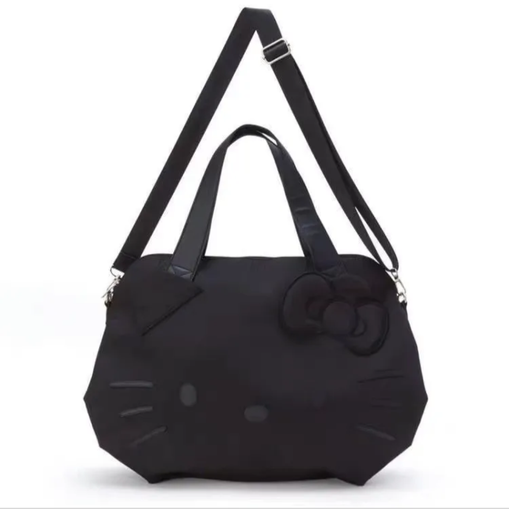 HELLO KITTY Large Capacity Tote Travel Bag Black NEW