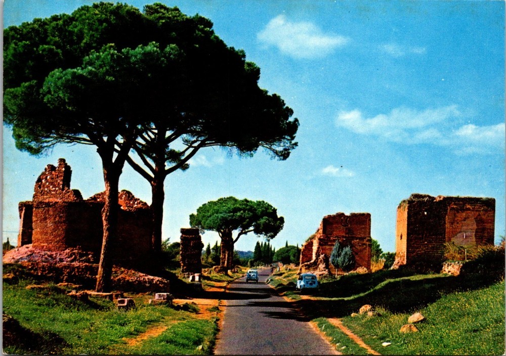 Postcard c1960 Appia Antica Street Rome Italy