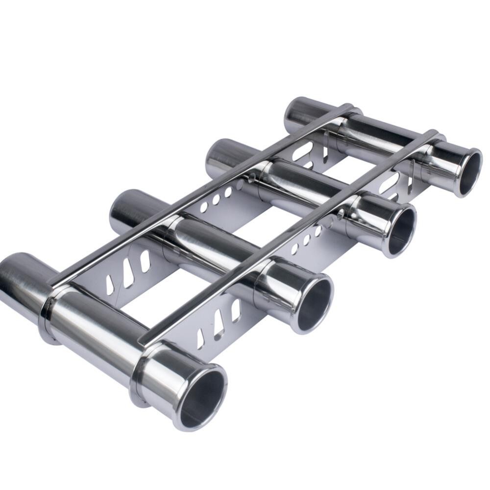 4-Tube Stainless Steel Flush Mount Boat Fishing Rod Holder Marine Rack
