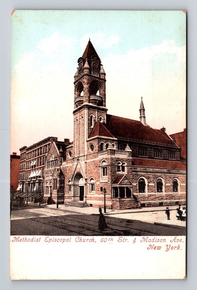 New York City NY, Methodist Episcopal Church, Souvenir, Vintage Postcard