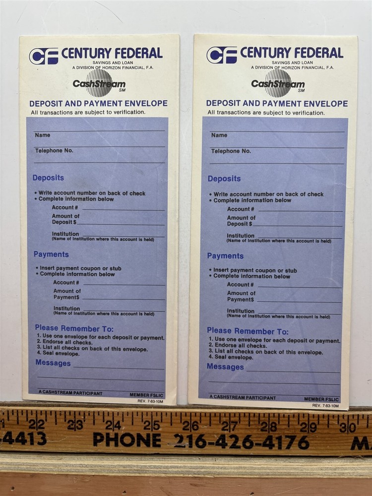 1983 Vintage Century Federal Deposit Envelope Pittsburgh PA Bank-image