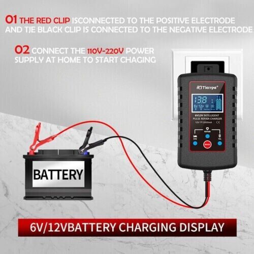 6/12V Automatic Float Trickle Charger Smart Car Motorcycle Battery Maintainer US