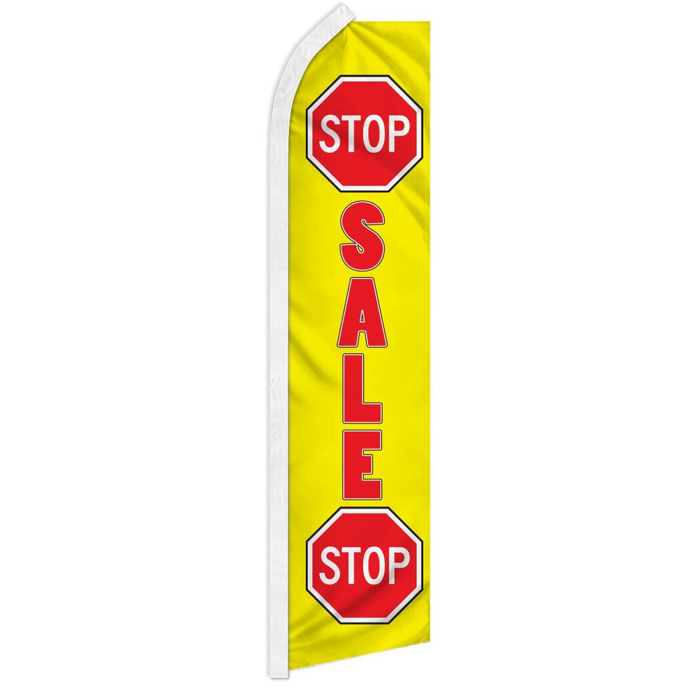 Stop Sale Stop Advertising Swooper Feather Flutter Flag - Vibrant Sale Flag for Eye-Catching Promotions and Events
