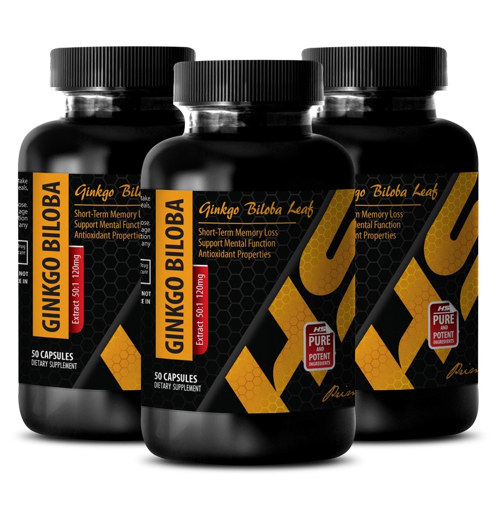Enhance Circulation and Retinal Health with Ginkgo Biloba - 180 Capsules Pack of 3