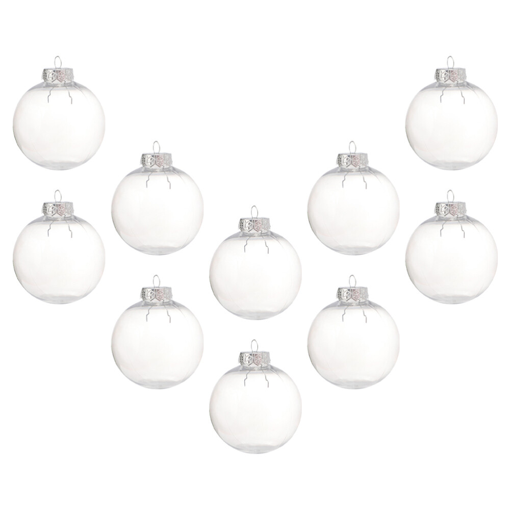 10 Pcs Glass Clear Ornaments Empty Christmas Tree Decoration Pendant