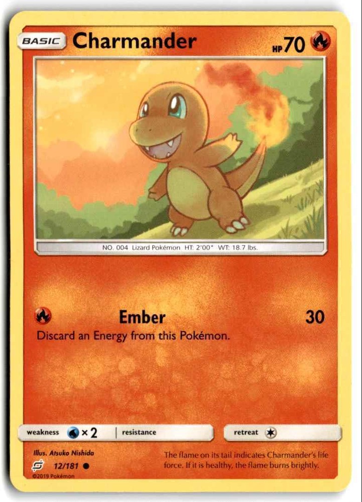 2019 Sun Moon Team Up Charmander Basic Common Card #12