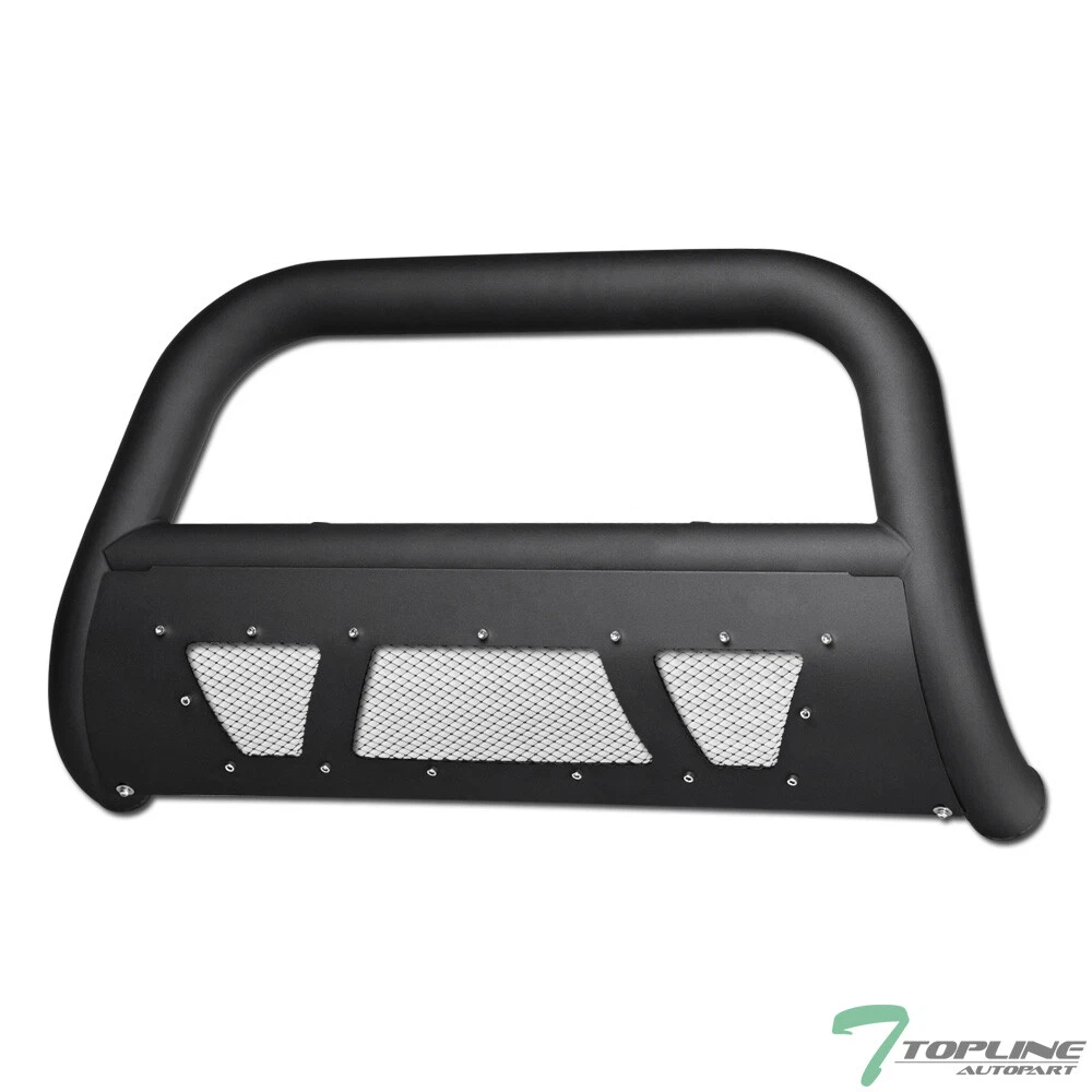 Topline 746756366174 Studded Mesh Bull Bar Bumper Grille Guard - Matte Black