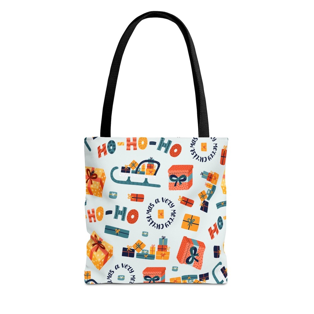 Christmas Tote Bag, Holiday Shoulder Bag, Festive Shopping Bag, Xmas Reusable