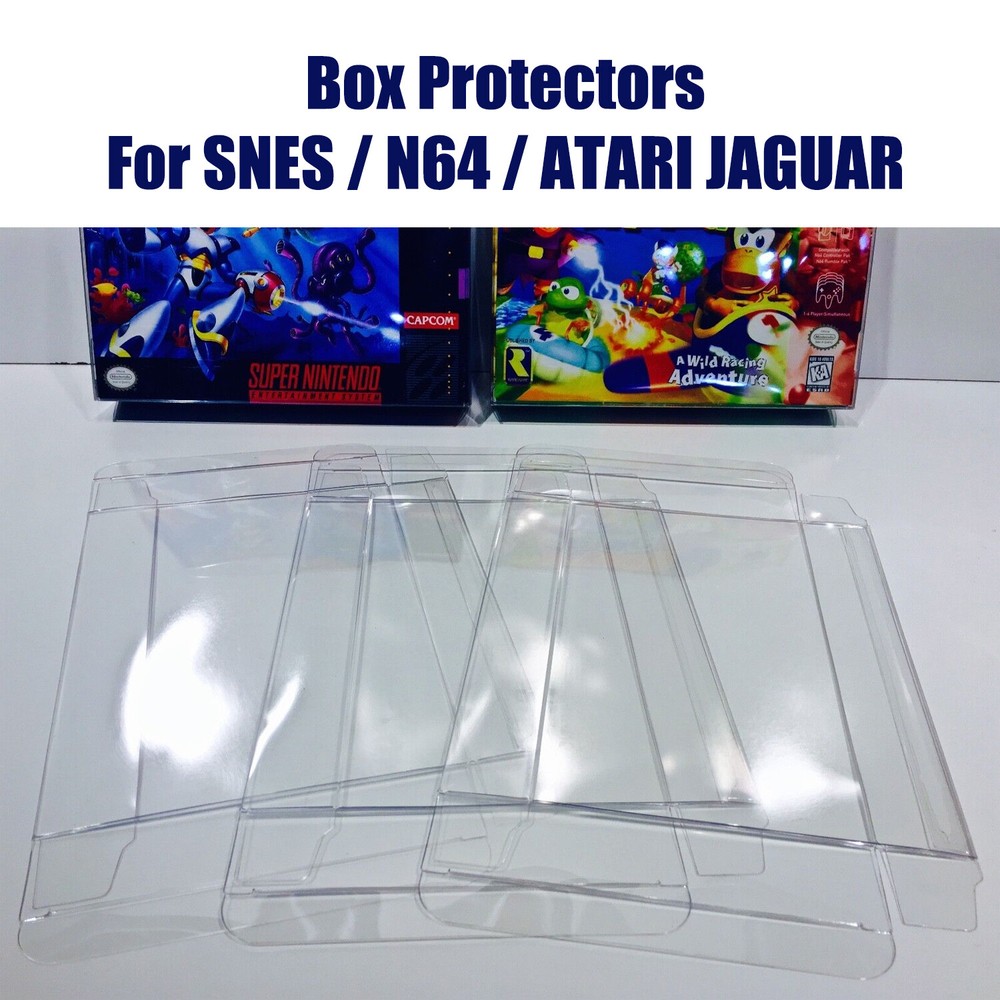 10PC SNES / N64 / ATARI JAGUAR Box Protectors Custom Made Super Nintendo 64 CIB