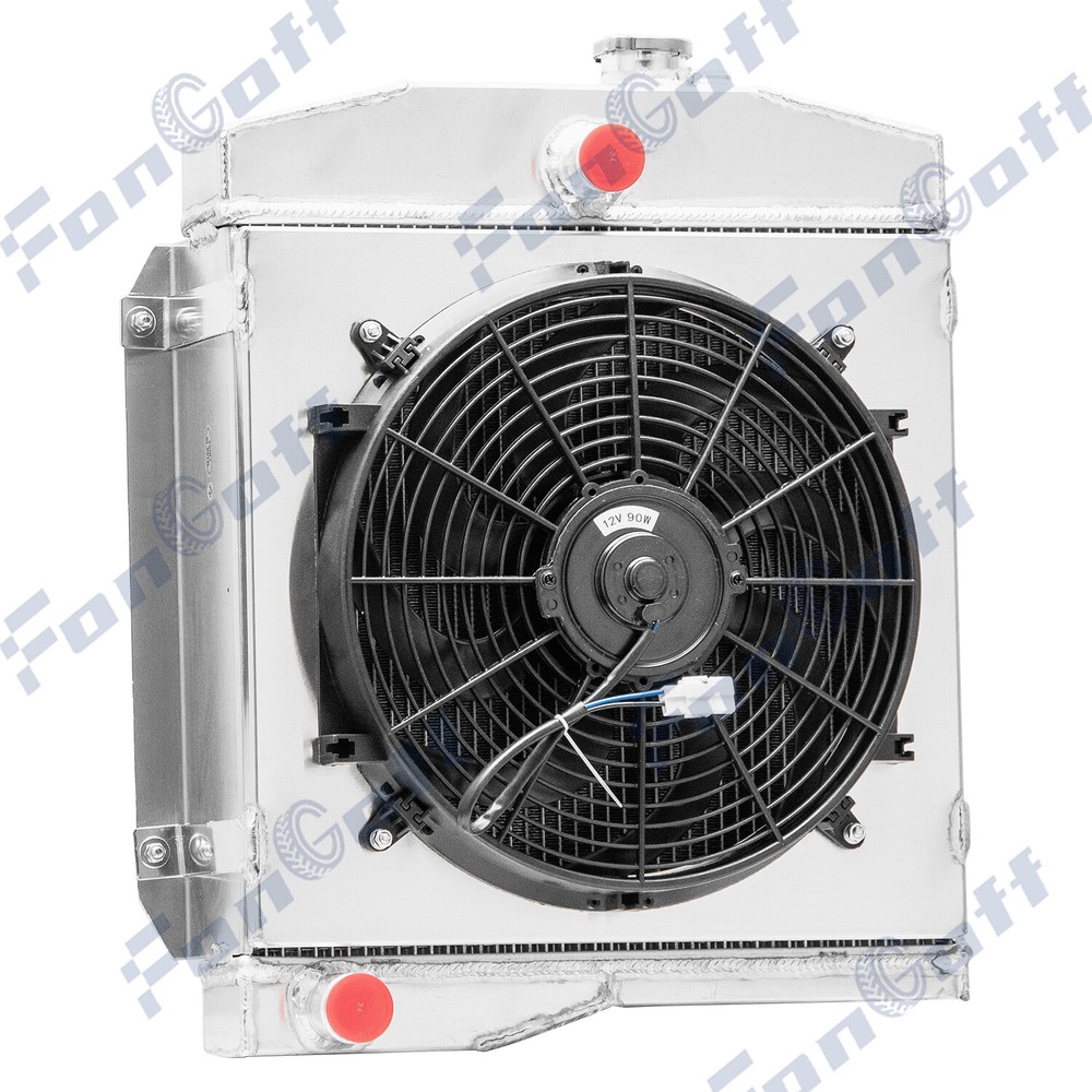 3 Rows Radiator+Shroud+Fan For 1955-58 Jeep Willys/1959-71 CJ3 CJ5 CJ5A CJ6,CJ6A