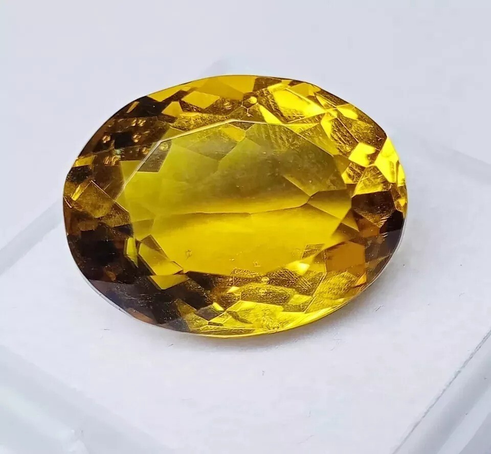 Shiny 16-18 Ct Yellow Topaz Oval Cut EGL Certified Loose Gemstone