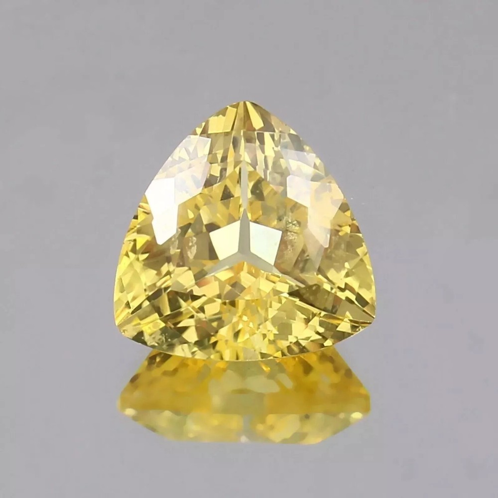 AAA Natural Flawless Ceylon Yellow Sapphire Trillion Cut Loose Gemstone 10.20 Ct