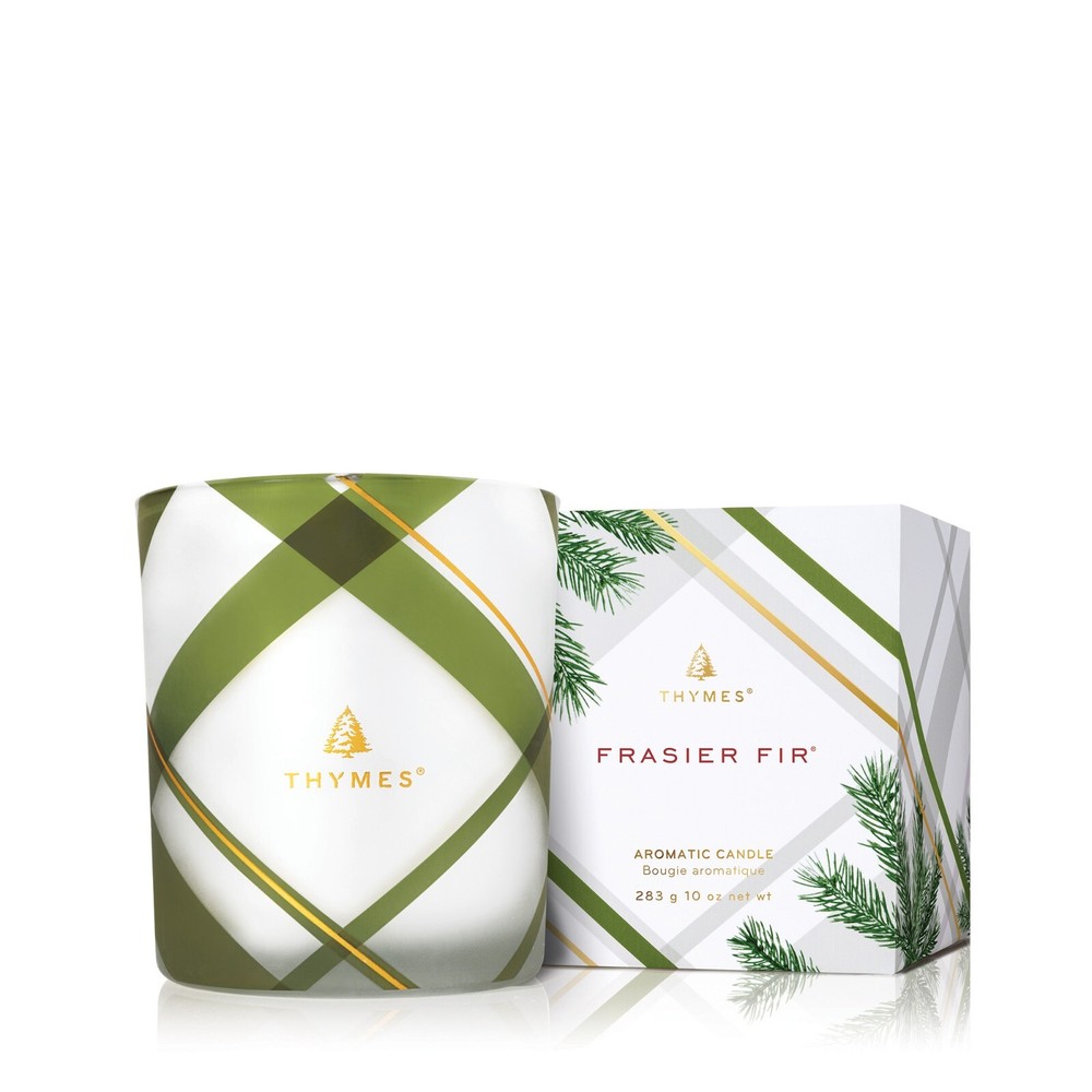 Frosted Plaid Frasier Fir Candle - 10 Oz Medium Jar Candle