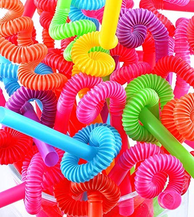 Artistic 10 UN-200 Flexible, Neon Bendy Straws Unwrapped (Pack of 200)